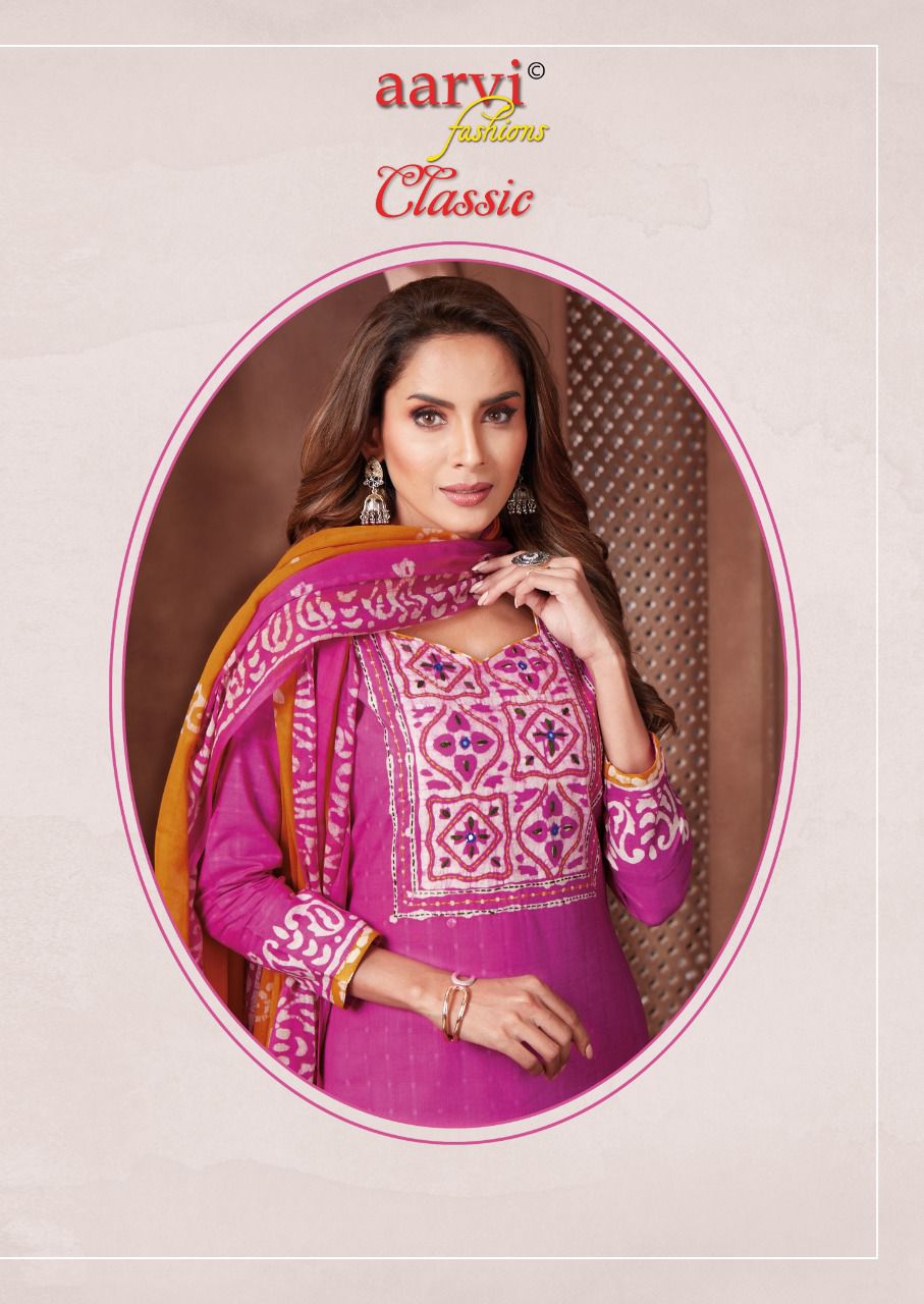 Aarvi Classic 1 Casual Daily Wear Cotton Printed Dress Material Collection